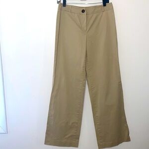 Talbots Khaki Wide Leg Cotton Stretch Pants